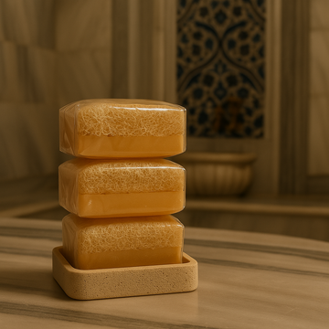 Lot de 2 savons traditionnels au lait d’ânesse, au miel et à la fibre de citrouille